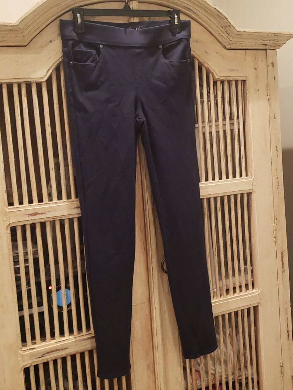 Glorida Vanderbilt Avery All Around Slimming Effect Navy Blue Stretch Knit Pant